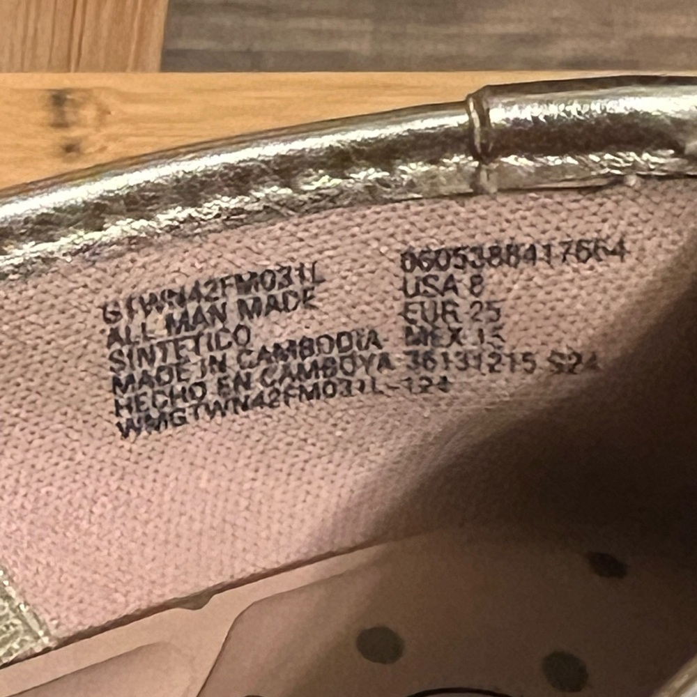 wonder nation Girls Glitter Slip-On Shoes in Gold - Picture 7 of 7